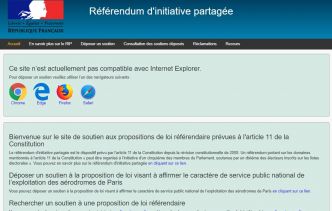 Référendum ADP : le piètre référencement du site