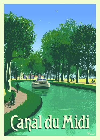 Des affiches vintage pour contribuer à la replantation du canal du Midi