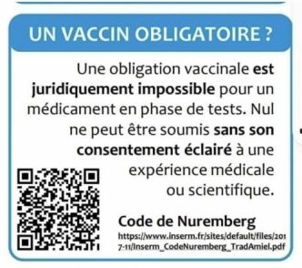 La Vaccination obligatoire est impossible : Code de Nuremberg et les autres textes.