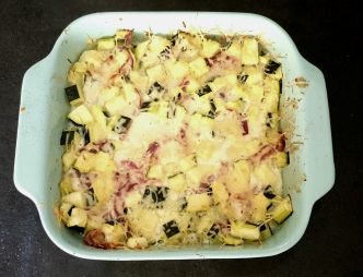 Gratin de courgettes et oignons. Une recette végétarienne et estivale !