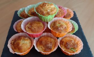 Muffins salés à base de pommes de terre, courgette, jambon et fromage