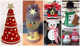 Voici des idées de décoration de Noël à faire avec des pots en terre cuite!