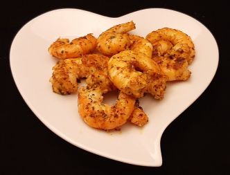 Crevettes au curry. Idée de repas pour la Saint Valentin, Noël ou Pâques