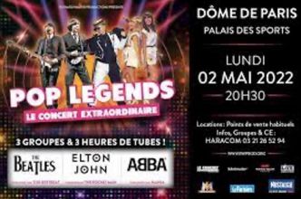Les Beatles, ᗅᗺᗷᗅ et Elton John en concert Pop Legends. Tournée 2022