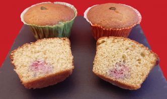 Muffins pistache framboise. Recette de petits gâteaux aux fruits rouges