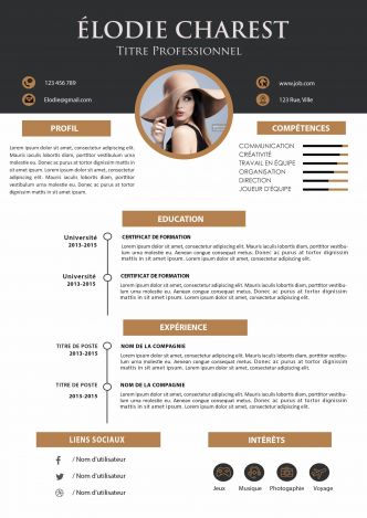 CV Original Avec Photo 100% éditable - Emploi et Formation