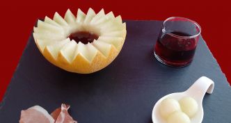 Melon galia au Porto. Recette d'entrée froide peu calorique pour l'été