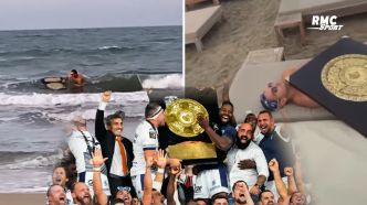 Top 14 : Surf sur le Bouclier de Brennus, sieste sur une plage... Les joueurs de Montpellier ont bien fêté la victoire