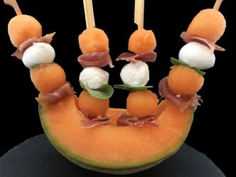 Melon charentais. Recette de brochettes peu calorique pour l'apéro