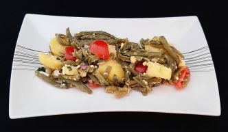 Salade haricots verts et pommes de terre. Recette d'entrée froide