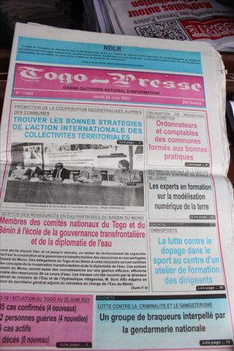 Voici les grands titres du quotidien national (Togo-Presse) en kiosques ce mercredi 26 octobre 2022 au Togo (Savoir News)