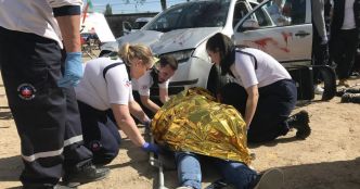 Chalon-sur-Saône. Un accident de voiture plus vrai que nature