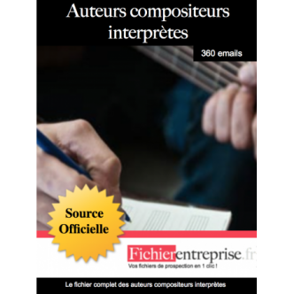 Fichier email auteurs compositeurs interprètes