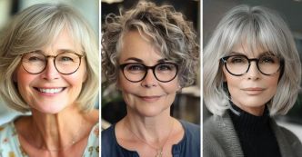 20 idées de coiffures pour les femmes de 70 ans avec des lunettes tendance en 2024