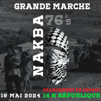 Grande marche Nakba à Paris,  Place de la République