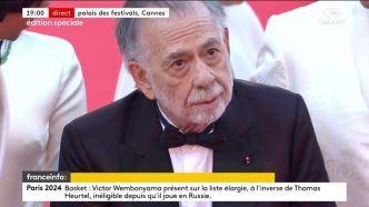 Festival de Cannes 2024 : l'émouvante montée des marches de Francis Ford Coppola, diminué et aidé d'une canne