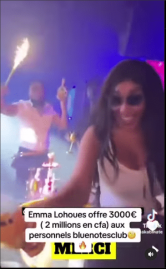 Emma Lohoues pose un beau geste à l'endroit du personnel d'un bar en France