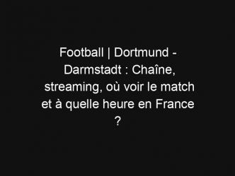 Football | Dortmund – Darmstadt : Chaîne, streaming, où voir le match et à quelle heure en France ?
