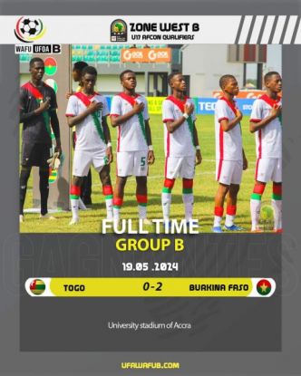 Football/Tournoi UFOA-B U17 : Le Burkina Faso dispose du Togo 2-0 pour sa deuxième sortie