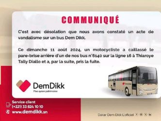 Thiaroye Tally Diallo : Un bus de DDD caillassé, l'auteur de cette barbarie en fuite