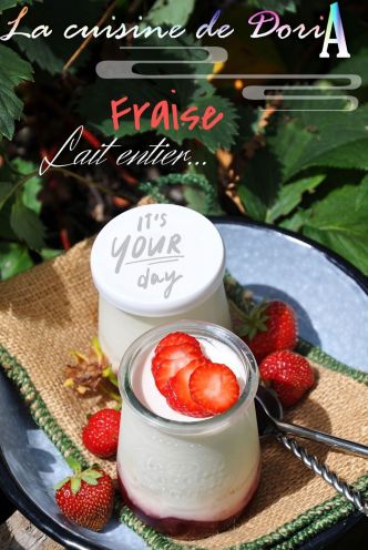 Yaourts maison à la fraise