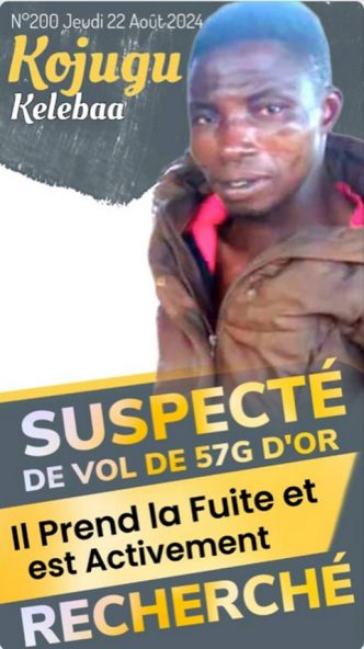 Commune rurale de Kangaba village Sakoro: Suspecté du vol de 57g d'or, il prend la fuite et est activement recherché