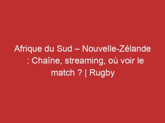 Afrique du Sud – Nouvelle-Zélande : Chaîne, streaming, où voir le match ? | Rugby