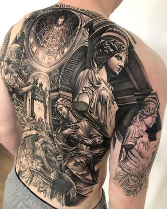 Des tatouages de sculpture et d'architecture par Ruben Jordan Langsted - 2Tout2Rien