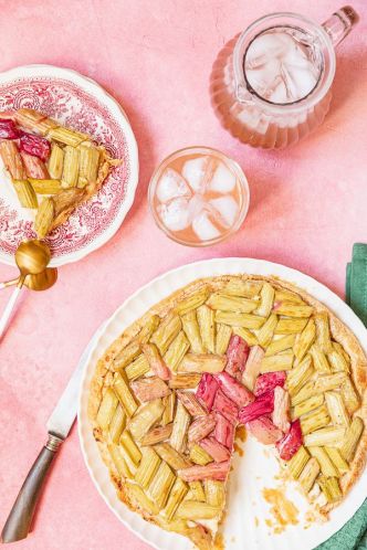 Tarte rhubarbe crème pâtissière