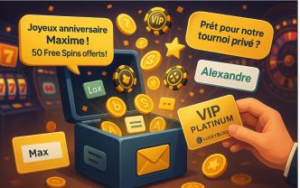 Promotions personnalisées envoyées par email chez LuckyBlock Casino