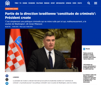 « Une partie du gouvernement israélien est constituée de criminels » dixit le Président croate Zoran Milanovic