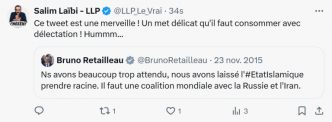 Quand Retailleau proposait une « Coalition mondiale » contre Daech avec Poutine et les Ayatollah iraniens !