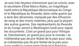 L'ambassadeur de la "paix & sécurité" s'auto-glorifie!