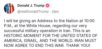 Adresse à la nation ce soir à 22h par Donald Trump