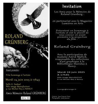 Art et Culture : film en hommage à Roland Grünberg