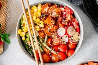 Buddha bowl estival à la truite