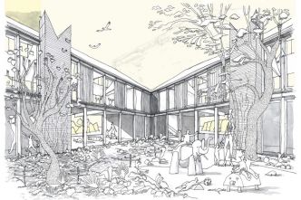 La cabane autour du jardin: pôle petite enfance par Guillaume Ramillien à Paris