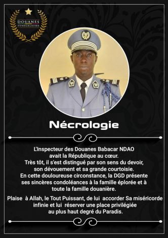 La Douane sénégalaise perd une grande figure : Hommage à l'inspecteur des Douanes Babacar Ndao, la République dans l'âme