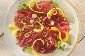 Carpaccio de boeuf et Beaufort à la japonaise