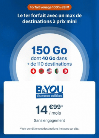 B&YOU invente « Summer Edition » le premier forfait 100% eSIM
