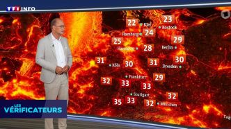 VÉRIF' - Canicule : la télé allemande a-t-elle vraiment diffusé une carte météo avec de la lave en arrière-plan ? | TF1 INFO
