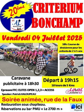 Critérium de Bonchamp : Les engagés
