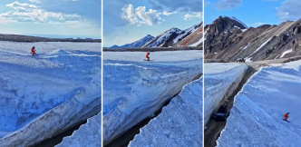Le gros road gap d'Owen Leeper dans les montagnes du Colorado
