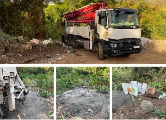 Un chauffeur de BTP pris en flagrant délit de déversement de béton dans une ravine à l'Hermitage