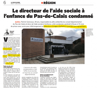 Le directeur de l'aide sociale à l'enfance (ASE) du Pas-de-Calais condamné pour détention d’images pédopornographiques