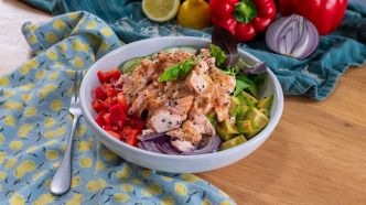 Recette salade de riz croustillant au saumon