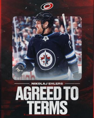 Les Hurricanes s'entendent avec Nikolaj Ehlers pour six saisons