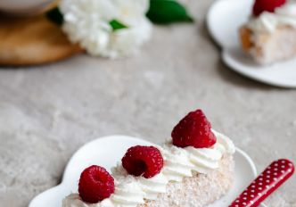 Gâteaux noix de coco et framboises; Recette facile, rapide et sans cuisson