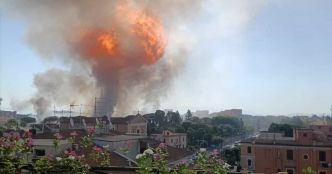 La violente explosion d'une station-essence à Rome fait 30 blessés
