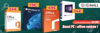 Pour la rentrée, Windows 10 à 13 euros et Windows 11 à 19 euros !!!